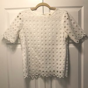 White lace Short sleeves Top